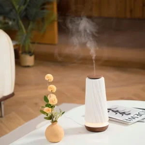 Elegant Indoor Decor Aroma Diffuser Wood Grain Base LED Light Scent Device Air Diffusers Factory Direct