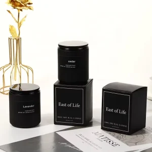 Elegant Luxury Aromatherapy Lavender Scented Candle Handmade Soy Wax Glass Jar Natural Clean Burn Long Lasting Home Decoration