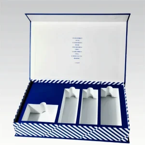 Elegant Personalized Gift Box Perfume Luxury Cosmetic Set Jewelry Watch Premium White Blue Present Packaging