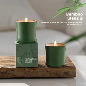 Elegant Scented Aromatherapy Soy Wax Candle Gift Box With Bamboo Ceramic Packaging For Birthday Decoration Ornaments