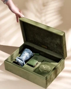 Embroidery Velvet Quran Incense Candle Perfume Sample Eid Ramadan Gift Set Box 10ml 30ml 50ml Essential Oil Packaging Box