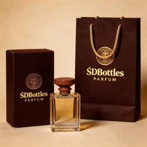 Empty 30ml 50ml 100ml Unique Luxury Glass Transparent Perfume Spray Bottle Pump Sprayer Screen Printing Customizable