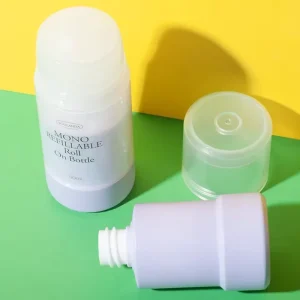 Empty 50ml PP Refill Deodorant Roll on Bottle Removable Cap Roller Ball Container for Underarm Antiperspirant