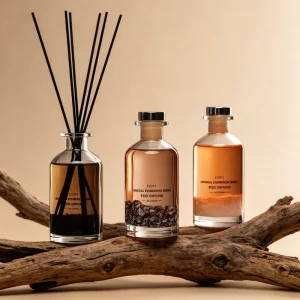 Empty Clear Luxury 100ml 200ml 500ml Cylinder Luxury Aroma Home Scent Fragrance Wellness Decor Glass Bottles with Stick