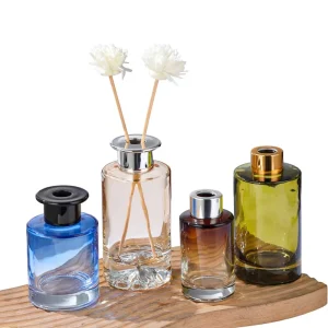 Empty Cylindrical Glass Diffuser Bottles Refillable Aromatherapy Containers for Essential Oil and Reed Sticks