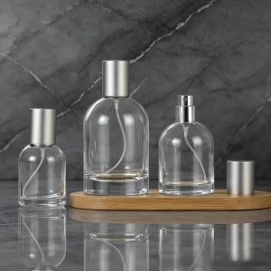 Empty Cylindrical Glass Perfume Bottles with Matte Finish for Cosmetics Packaging Reusable Spray Pump Cap