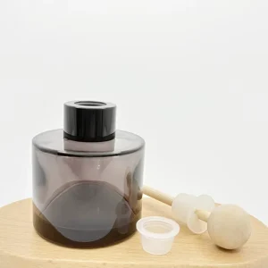 Empty Perfume Bottles 100ml Clear Black Glass Aluminum Screw Cap Silk Screen Printed Home Decor Gift Reed Diffuser