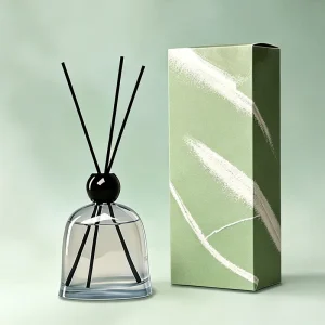 Empty Refillable Colored Glass Reed Diffuser Bottle, Bell Design, for Essential Oil and Home Scent Diffusion