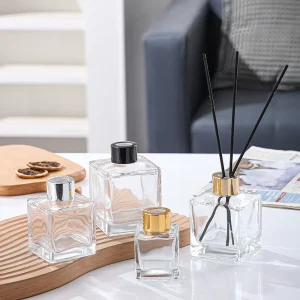 Empty Square Frosted Glass Reed Diffuser Bottle