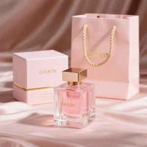 Empty Square Glass Perfume Bottle 50ml with Gold Cap Custom Luxury Fragrance Packaging Set Manufacturer