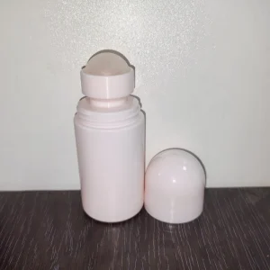 Empty Straight Pink 50ml Plastic Roll on Antiperspirant Bottle With Matte Black Plastic Roll on Deodorant Empty Bottle