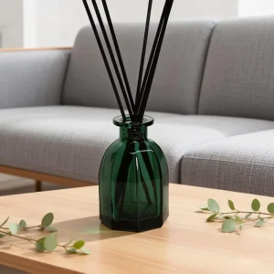 Empty Transparent Glass Home Fragrance Reed Diffuser Bottle with Cap