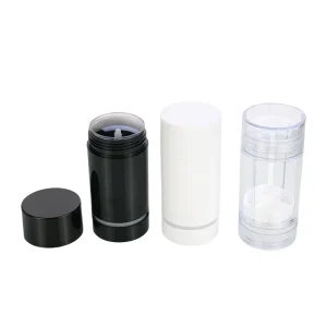 Empty White Black Clear Cosmetic Solid Perfume Balm Container 15g 30g 50g 75g Twist Up Plastic Deodorant Stick Tube