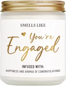 Engagement Gift for Couples and Bride to Be 7oz Soy Wax Lavender Scented Glass Jar Novelty Candle