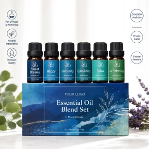 Essential Oil Blends Set Calm Sweet Dream Happy Relax Air Freshening Immunity for Aromatherapy Diffuser DIY Massage