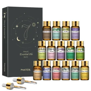 Essential Oil Set, 5ml x 15 Bottles, Private Label, 100% Pure Natural Rose Oil, Steam Distilled, for Skin Care