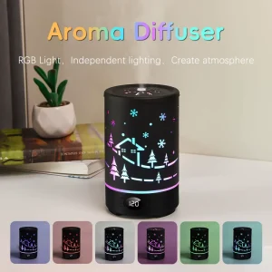 Essential Oil Ultrasonic Diffuser for Home 7-Color LED 2 Mist Modes Aromatherapy Humidifier for Bedroom