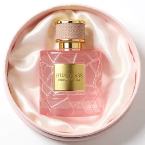 Exquisite 50ml 100ml Modern Cylinder Pink Glass Perfume Spray Bottle Leather Pattern Lid OEM Custom Logo Available