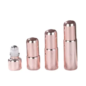 Exquisite Hand blown Round Glass Luxury Bottle Gold Stamp Artisan Craft for High end Premium Skin Care Serum Packaging Container