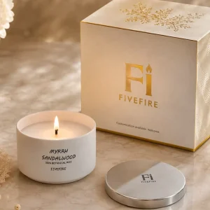 FIVEFIRE Ceramic Scented Candles Pure Natural Soy Wax Candles Gift Box Set for Home Decor