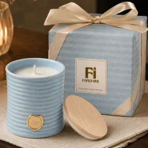 FIVEFIRE Customized Ceramic Jar Candle Handmade Scented Soy Wax Candles Of Various Sizes And Colors