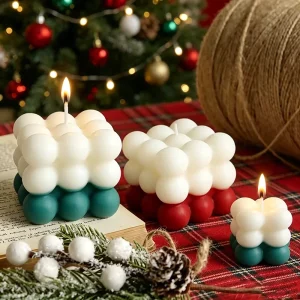 Factory Christmas Soy Wax Handmade Rose Scented Cute Bubble Candles Gift Bulk Sales Instagram style Decor Girls