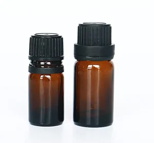 Factory Custom Anti theft Orifice Reducer Cap Amber Glass Bottles for Essential Oils Chemicals Dyes Fragrances