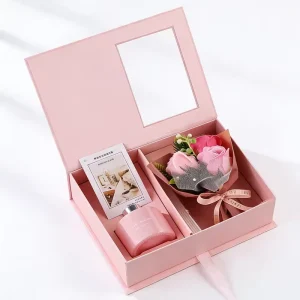 Factory Customize Perfume Gift Box Scented Candle Packaging Cosmetic Set Magnetic Cardboard Box PVC Window Weeding Birthday Box