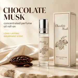 Premium Unisex Roll on Perfume Oil Well Balanced Chocolate Musk Aroma Compact Bottle for Office Work and Daily Outings