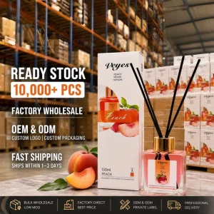 Factory Direct Private Label 130ml Peach Reed Diffuser Home Fragrance