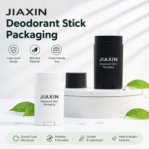 Factory Direct Supply Black Deodorant Stick Container 50g Bottom Twist Up Empty Antiperspirant Tube with Dustproof Inner Plug