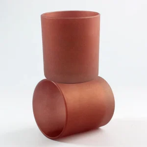Factory In STOCK Frosted Amber Brown Colors Cylinder Shape Matte Opaque Glass Candle Jar For Wedding