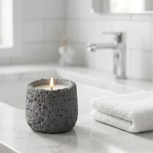 Factory Luxurious Colorful Cement Cup Candle Hot Sales Soy Wax Candles in Stone Jar for Christmas Gift Home Decor