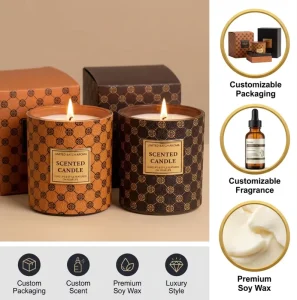 Factory Luxury Handmade Aromatherapy Soy Wax Candles Customized Home Fragrance Decoration Glass Candles Metal Lid Gift