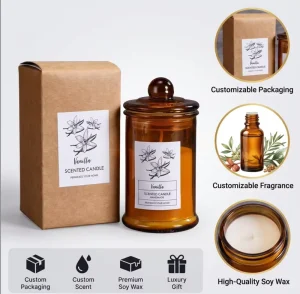 Factory Luxury Modern Scented Candles Fragrance Candle Jar Long Lasting Aroma Premium Soy Wax Glass Home Decoration Gift Custom
