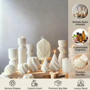 Factory Nordic Style Simple White French Vanilla Scent Handmade Aromatherapy Candle for Home Decoration and Wedding Arrangement