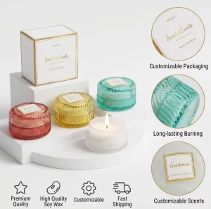 Factory OEM Customize Exquisite and Cute Style Glass Jar Wedding Gift Natural Soy Wax Aromatherapy Candle Series Decoration
