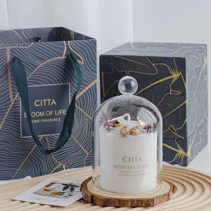Factory Selling Luxury Glass Jar Dry Flower Scented Candle Gift Set for Mother’s Day Christmas Aromatherapy Candle With Low MOQ