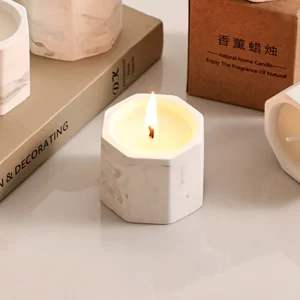 Factory Special Low MOQ Natural Scented Candles Personalized Scented Candles Marble Octagonal Ceramic Soy Candles Scented