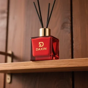 Factory Supply 50ml 100ml 150ml Square Red Reed Diffuser Glass Bottles with Custom Logo
