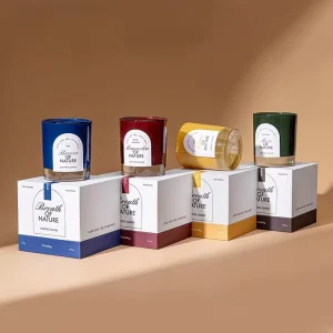 Factory and Customization of Glass filled Colored Soy Wax scented Candles with Gift Boxes