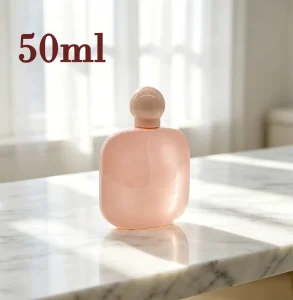 Fairy New Design Luxury 50ml Pink Glass Perfume Bottle with Round Cap Factory Supply Custom Private Label Bulk