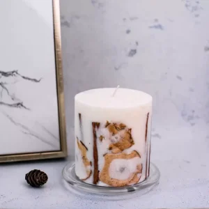 Fall Winter New Design Calm Nerves Handmade Pillar Candle Soy Wax Apple Cinnamon Candle
