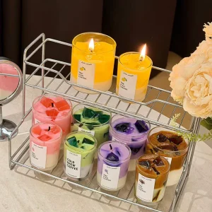 Fashion Iced Coffee Scented Candle Double Layer Colorful Fresh Air Aromatherapy Prop Scented Candle Festive Gift