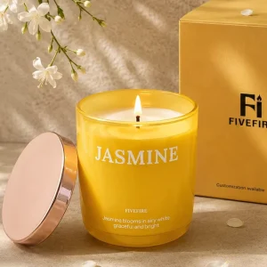 FiveFire Popular Colorful Christmas Classical Luxury 7oz Plant Wax Aromatherapy Glass Jar Handmade Organic Scented Candles