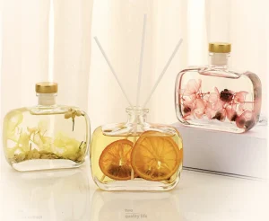 Flameless Glass Aromatherapy Reed Diffuser Set, Handmade, for Indoor Deodorizing