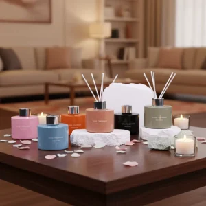 Flameless Oil Reed Diffuser Set with Gift Box for Bedroom, Bathroom, Hotel, and Home