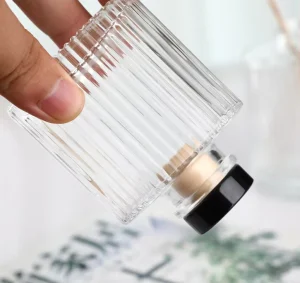 Flat Stripes Perfume Diffuser Bottle 100ml 200ml Oil Glass Bottle with Reed Sticks