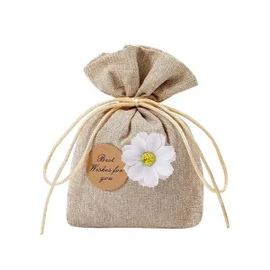 Flax Fabric Floral Aromatherapy Sachet Pouch Natural Evaporation Deodorant Bag for Car Wardrobe Home Office Bathroom