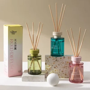 Floral Eco-Friendly Reed Diffuser with Alcohol-Free, Lead-Free Liquid Fragrance and Glass Reed